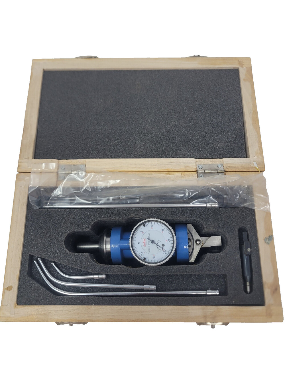 Shars 303-3300 Coaxial Center Finder Dial Test Indicator Set 0.0005 Wood Case